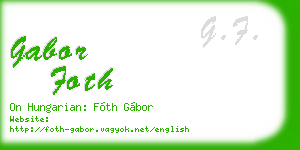 gabor foth business card